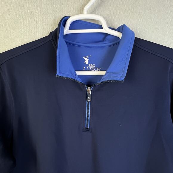 Fairway & Greene F & G Tech Pullover Quarter Zip Men Large Navy Golf Preppy - Picture 2 of 12